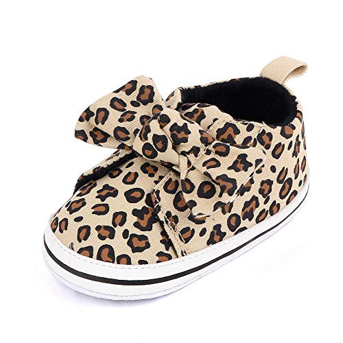 Baby Boys Girls Soft Sole Leopard Shoes High Top Ankle Sneakers, Sport Newborn Infant First Walkers Shoes 5