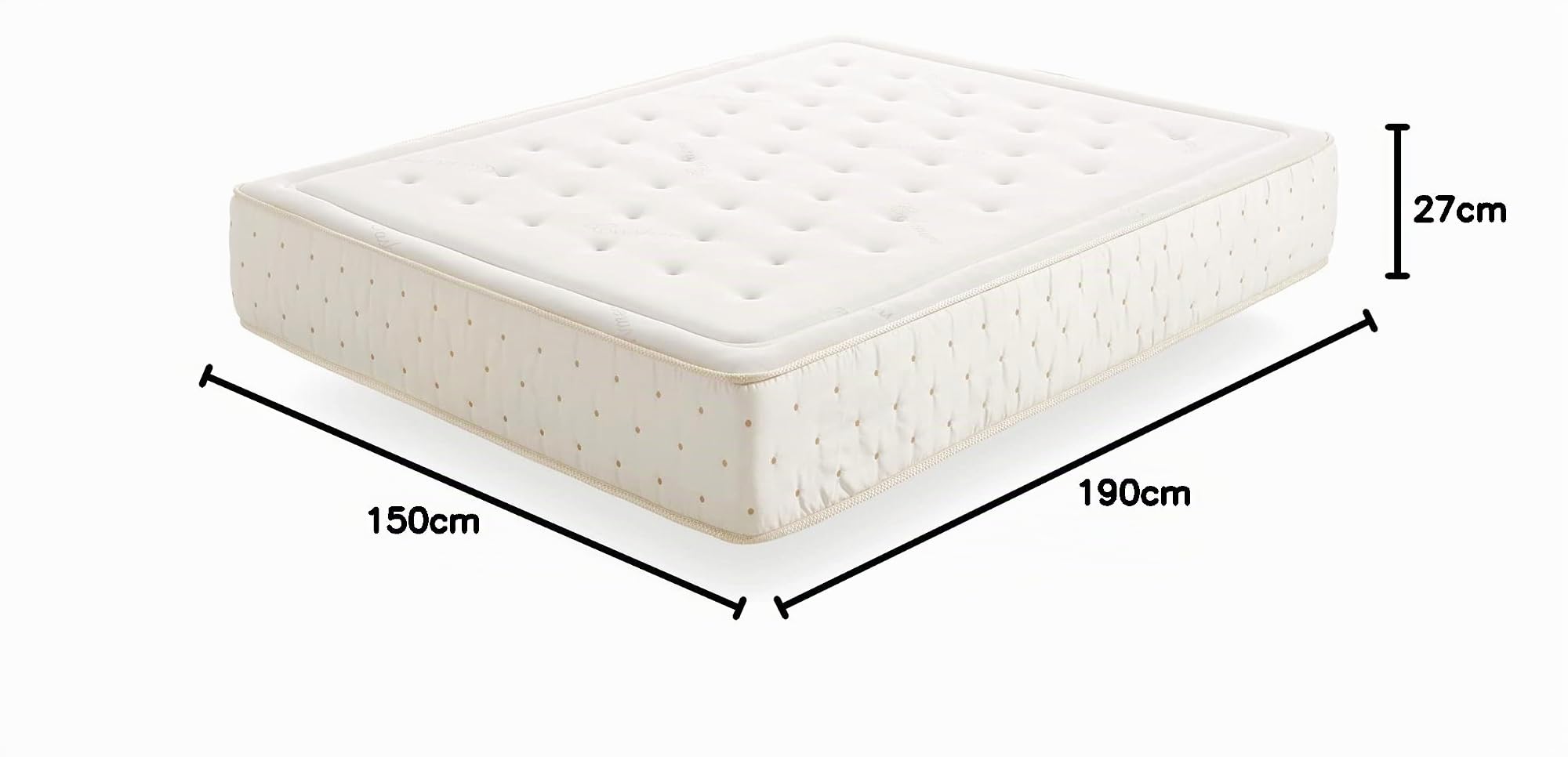 Moonia - Viscoelástica - Colchón Premium Cashmere, 150x190 cm - Máximo Confort - Efecto Nube - Altura +/- 27 CM