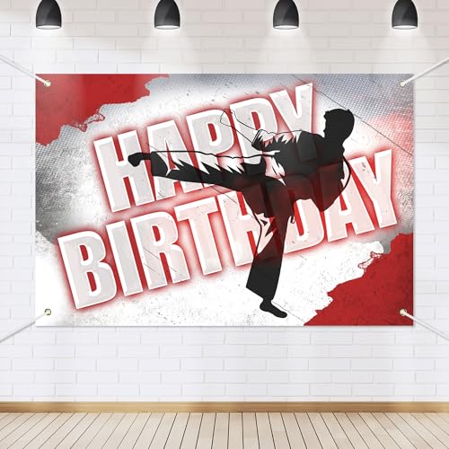Karate Birthday Party Banner Backdrop Karate Martial Arts Sports Theme ...