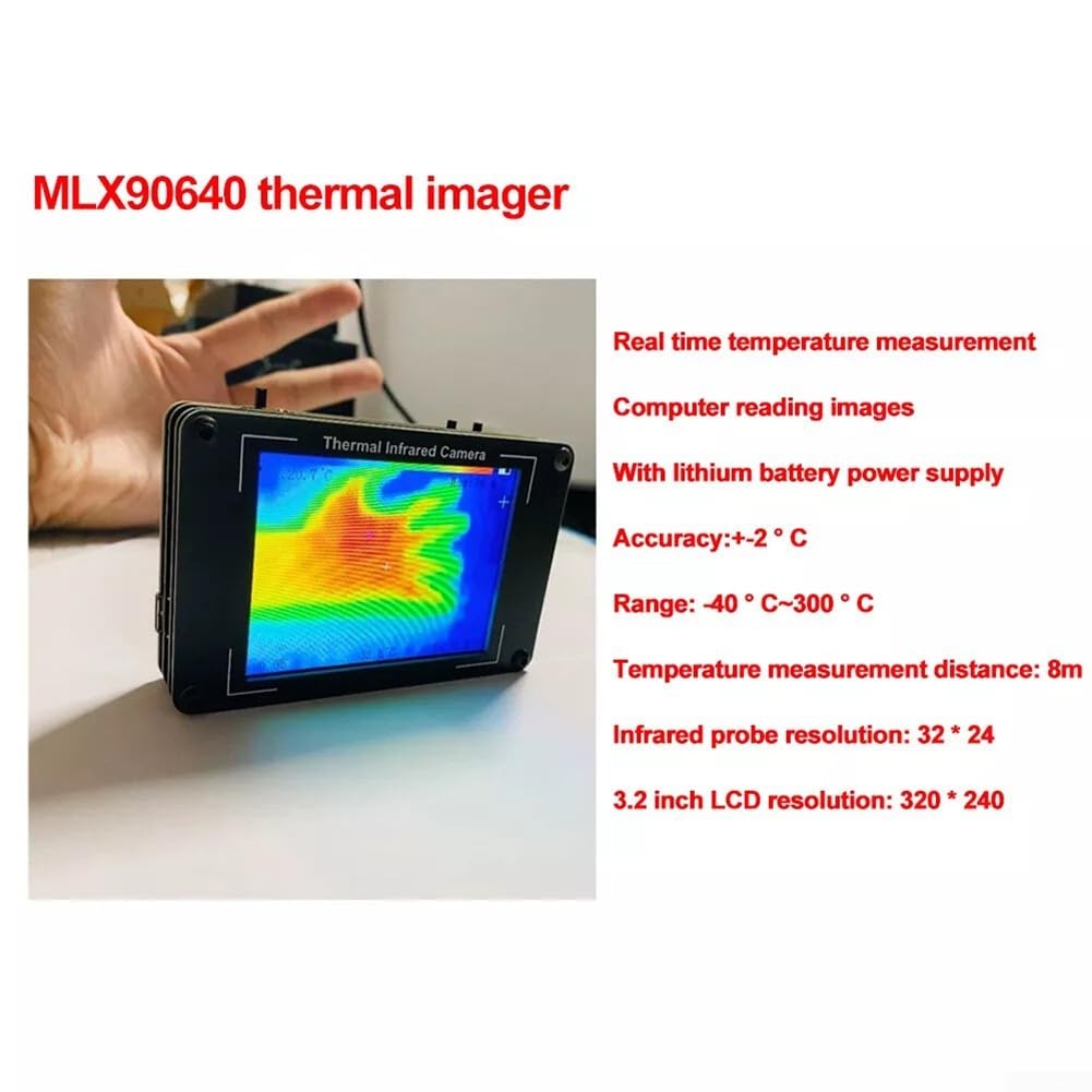 1 cámara termográfica, sensor de imagen térmica LCD de 3.2 pulgadas, cámara de imagen térmica con termómetro D