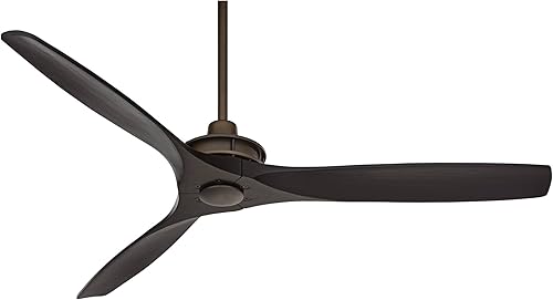 Miniatura 2 de Casa Vieja Ventilador de techo rústico de 52 pulgadas con 3 aspas para interiores con control remoto, bronce aceitado negro mate, madera maciza para