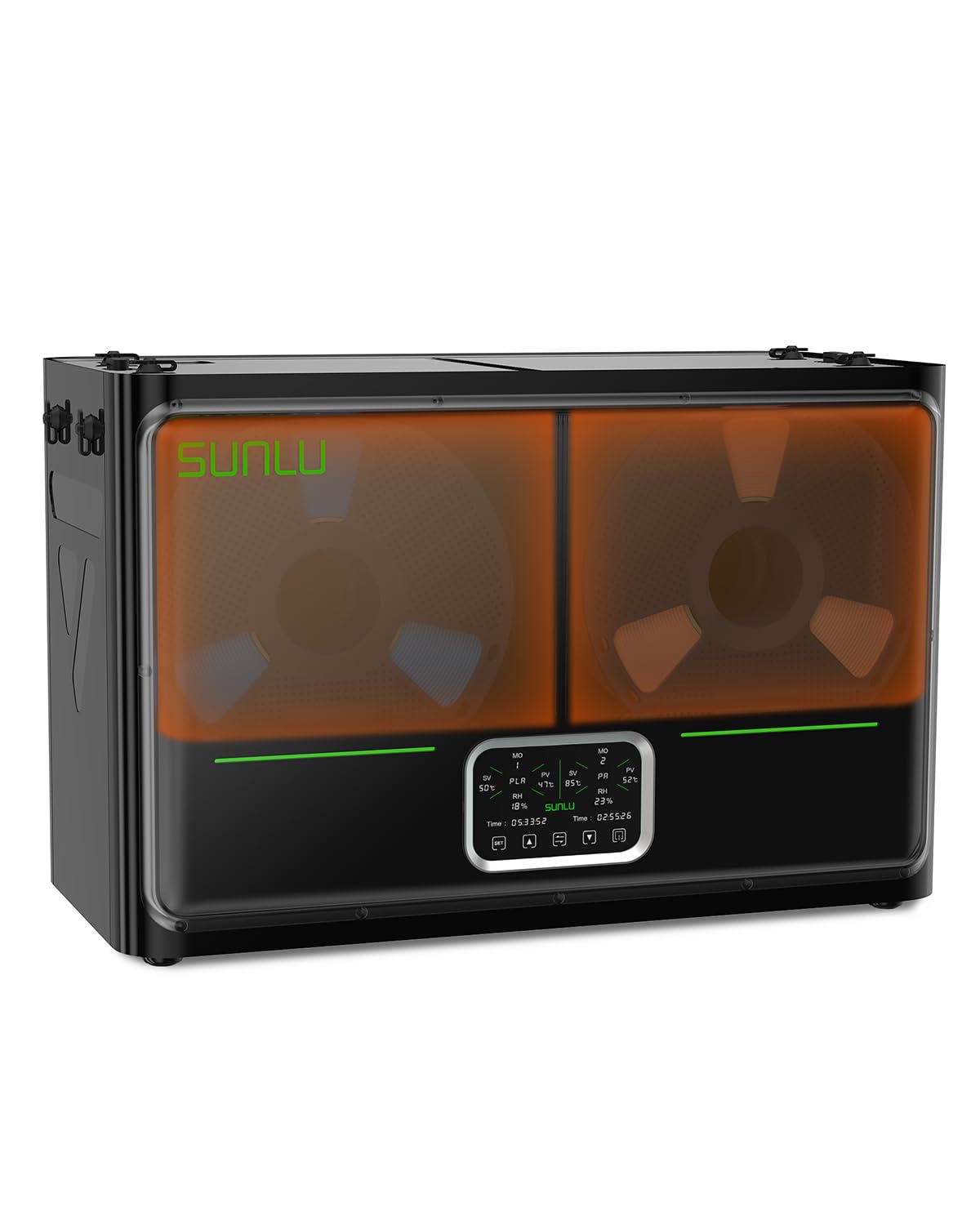 SUNLU Secador de filamento para impresora 3D S4 Pro, control de temperatura de doble zona, color negro | hasta 85 °C, calentador PTC de 380 W, recocido, control automático de humedad, para ABS/PLA/PETG/nailon