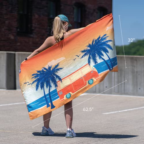 Image of Sprints Athletic Running Towel, Full-Sized, Car Seat Cover - Performance Microfiber (Retro Sunset)