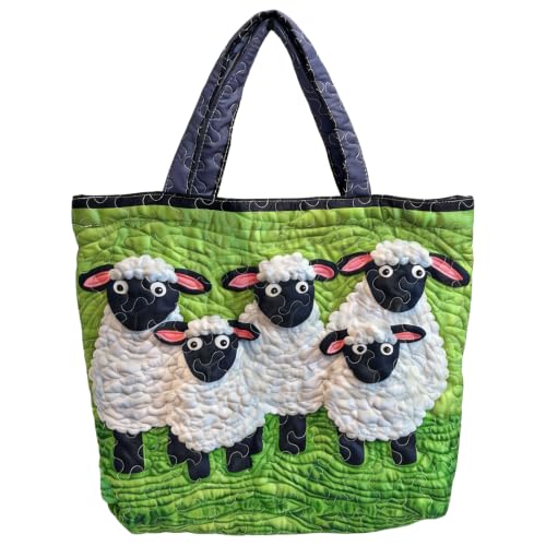 Bolso acolchado de ovejas para el día a día con gran espacio y estilo boho