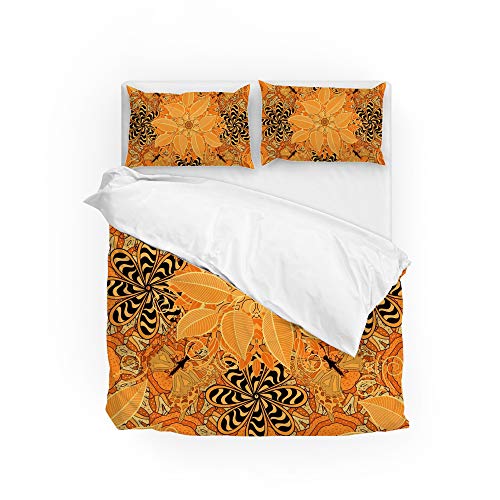 Housse de couette fleurs en polyester ultra doux avec sa taie d'oreiller - 2