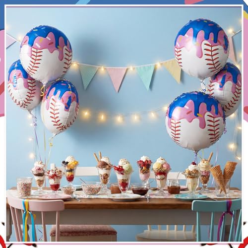 Ballons baseball crème glacée x12 haute résistance pour décoration extérieure d'été - 2