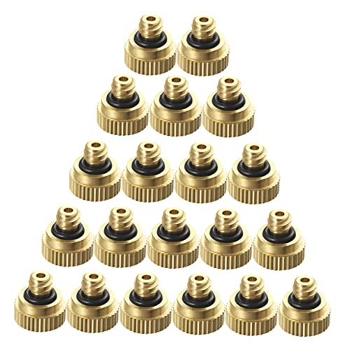 GAROZATION Brass Misting Nozzles for Outdoor Use 0.3cm Nozzles Sealing Ring 40pcs Set