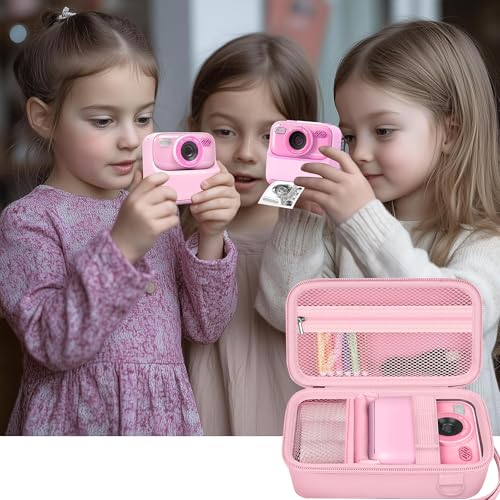 Image of Leayjeen Kids Camera Case Compatible with Cimizi /Gofunly /Aasonida /CAMCLID /LETSHAHA Kids Instant Print Camera, Kids Instant Camera for 1080P Printed Photos,Birthday Gifts for Kids-Pink(Case Only)