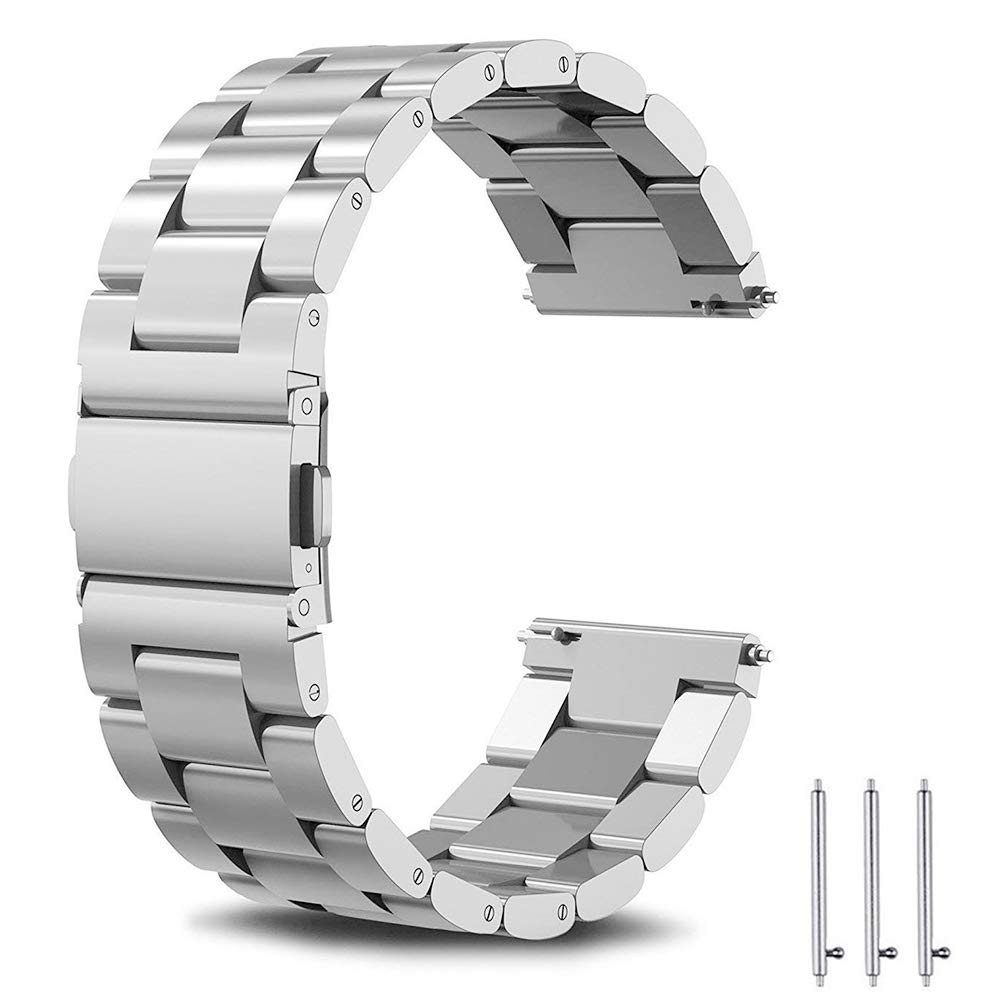 SUNDAREE Compatibile con Cinturino Samsung Galaxy Watch 46MM SM-R800/Watch 3 45MM/Gear S3/Garmin Venu 3/Amazfit GTR 4/Ticwatch Pro 3 Ultra,22MM Argento Uomo Metallo Acciaio Orologio Cinturini Ricambio