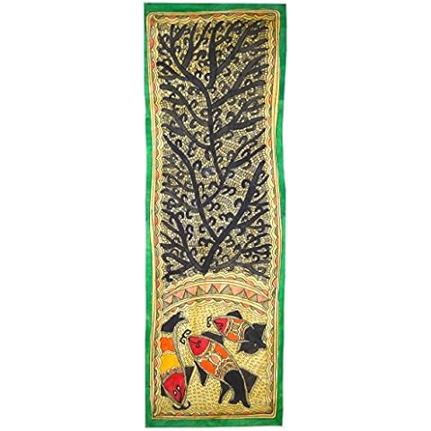 Craftuno Traditional Madhubani Painting Depicting Three Fishes Cover