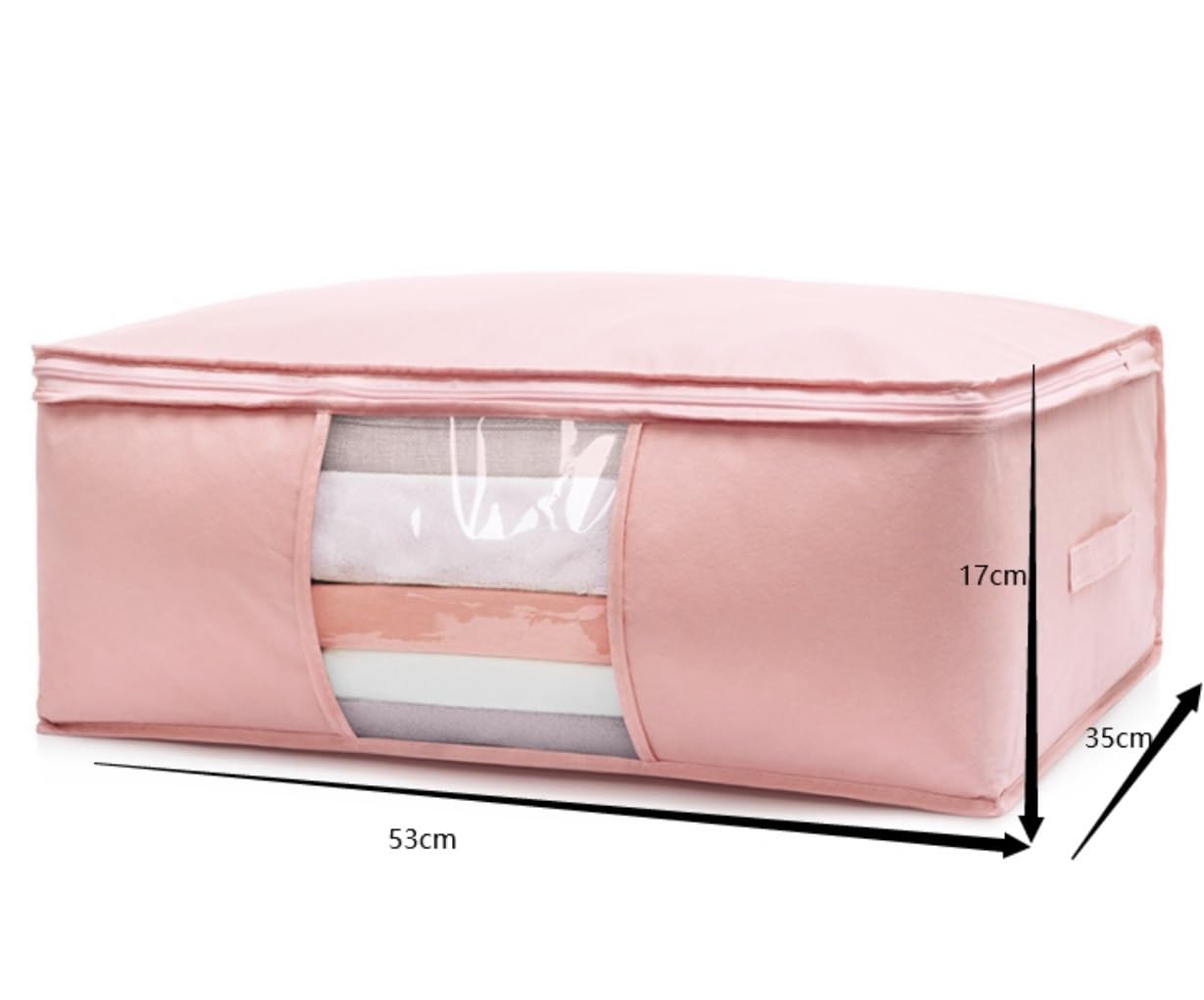 Bolsas Almacenaje Ropa Bolsa De Almacenamiento De Ropa Organizador A Prueba De Polvo Plegable Espesar Edredón Contenedor Organizador Armario para Edredones(A,53 * 35 * 17cm)