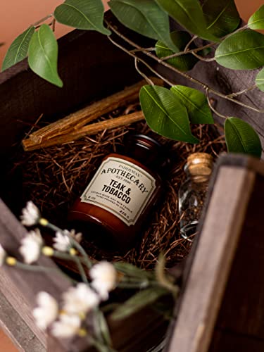 Paddywax Apothecary Artisan Hand-Poured Scented Candle, 8-Ounce, Teak & Tobacco #TOP1