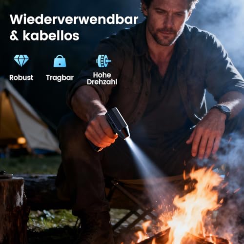 HSSNS Mini Gebläse Akku 150000RPM, 4-Gang Electric Air Duster Mini Gebläse, 2-in-1 Staubgebläse Akku Mit 10.000mAh Akku, Mini-Staubsauger für Reinigungsset,PC,Tastatur,Auto,Sofa