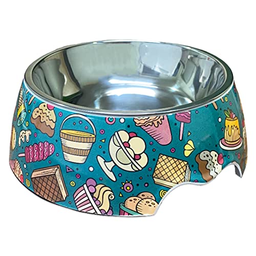 PetVogue Food & Water Feeding Bowl for Dog, Cat and Pets, Melamine & Stainless Steel Dogs and Cats Feeding and Bowl with Anti-Skid Base No-Spill Feeding Drinking Dish Suitable for Indoor and Outdoor, Suitable for Small Pet. (Size - SMALL) (B09MFMV7KP) Amazon Price History, Amazon Price Tracker