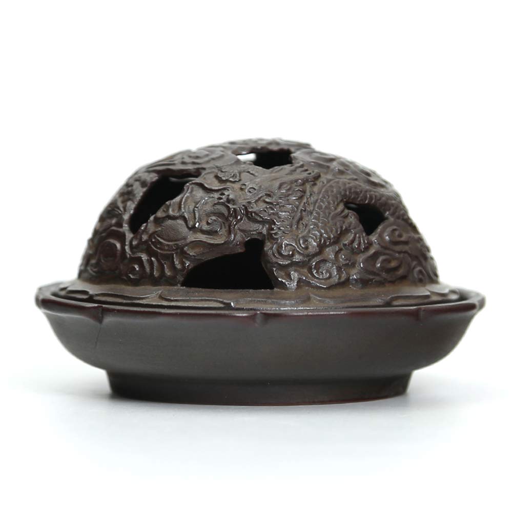 Plateau bol dragon en céramique, un porte-encens artistique de qualité