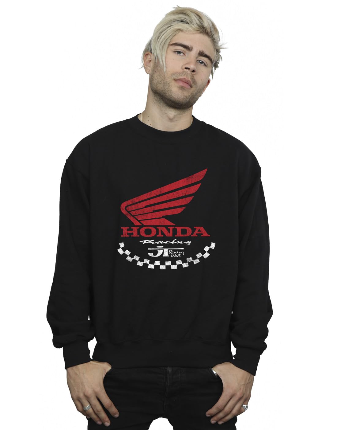 Absolute Cult Honda Men's JT Racing Banner Sweatshirt Black Medium