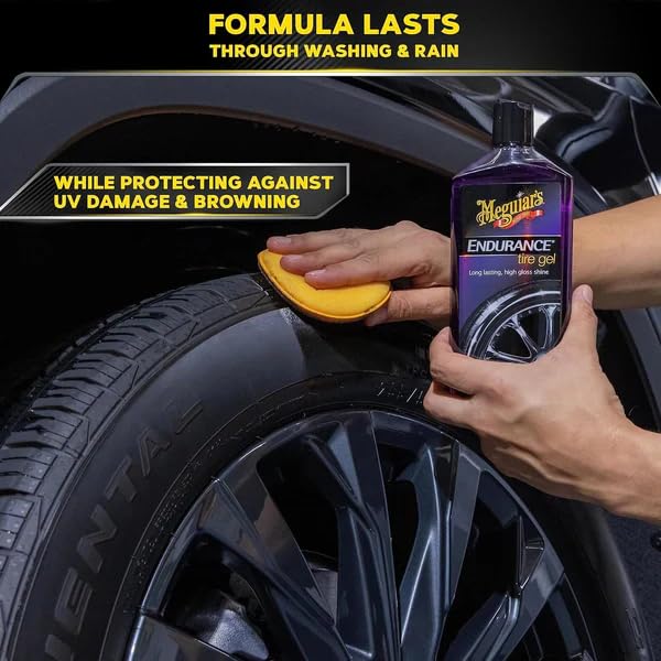 Meguiar's Endurance Tyre Gel - Kit gel Nero Gomme Meguiars dressing pneumatici con applicatore professionale