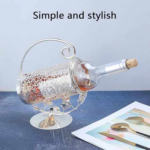 Casier à vin métal moderne range-bouteilles durable argent cuisine - 6