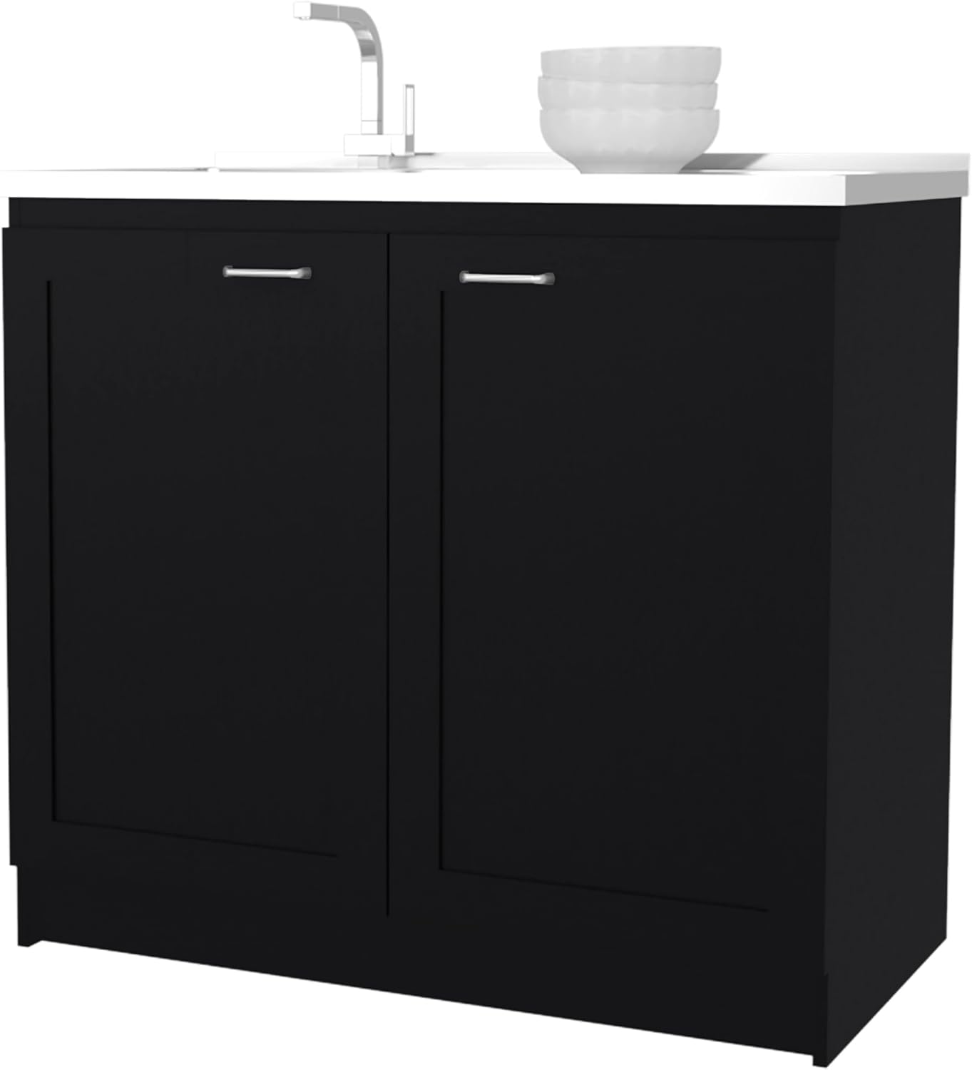 Zurich Utility Sink Multi-Purpose Sink for Home Dark Brown 36" H x 39.4" W x 20.2" D