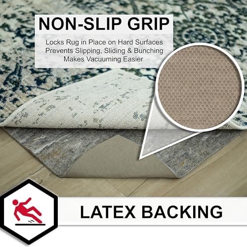 Mohawk Home 2 x 8 1/5 Low Profile Non Slip Rug Pad Felt + Rubber Gripper, Great for High Traffic Areas -Safe for All Floors (Pack of 2)