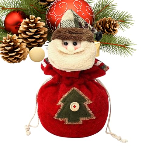 クリスマス編み込みバッグ,クリスマス生地収納バッグ | 再利用可能なお菓子包装ラッピング袋 子供 男の子 女の子,キャンディとお菓子の包装に最適