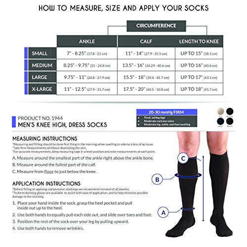 image for Truform Compression Socks, 20-30 mmHg, Men's Dress Socks, Knee High Ov