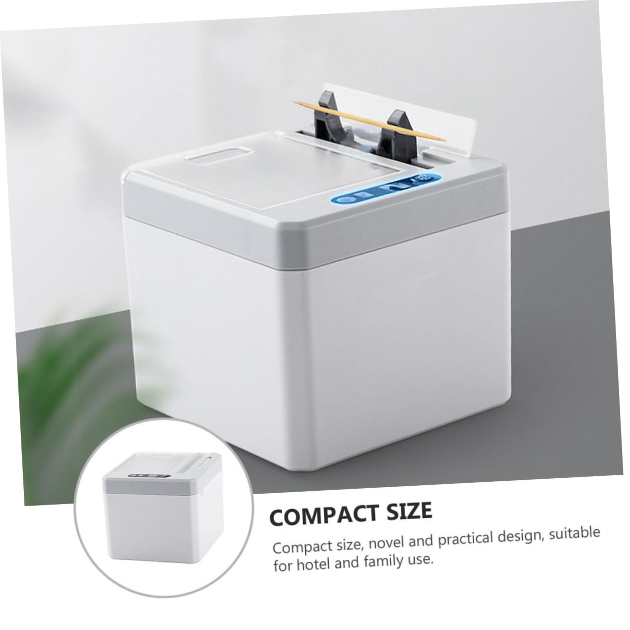 SMASOLO 1Pc Intelligent Toothpick Box with Sensor Grey Automatic Toothpick Dispenser for Home and Parties