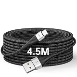 USB Type C ケーブル 4.5M 長さ USB A to USB C ケー ブル 30W タイプC ケーブル 3A 急速充電 タイプC 充電ケ ーブル iPhone16/iPhone15/GalaxyS24/Pixel/Google/Xperia/LG等USB-C 機種対応