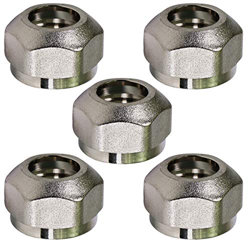 Image of Midline Valve NQY038-5 PEX Manifold Adapter Fitting 3 /8 in. x 3 /4 in. Nickel (5 Pack)