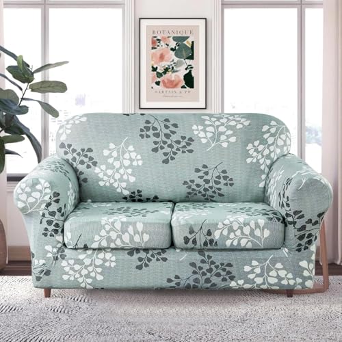 Lamberia Printed Sofa Cover for 2 Cushion Couch High Stretch Sofa Slipcovers 3 Piece Loveseat Slipcover with Two Separate Cushion Covers Elastic Bottom Floral Pattern (Fall, Loveseat) - Image 3