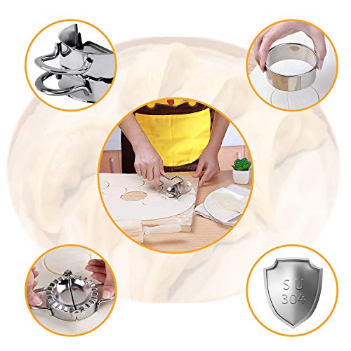 SYOSIN Dumplings Maker,8 Packs Empanada Press Mold for cooking delicious dumpling and ravioli,Stainless Steel Dumpling Mold