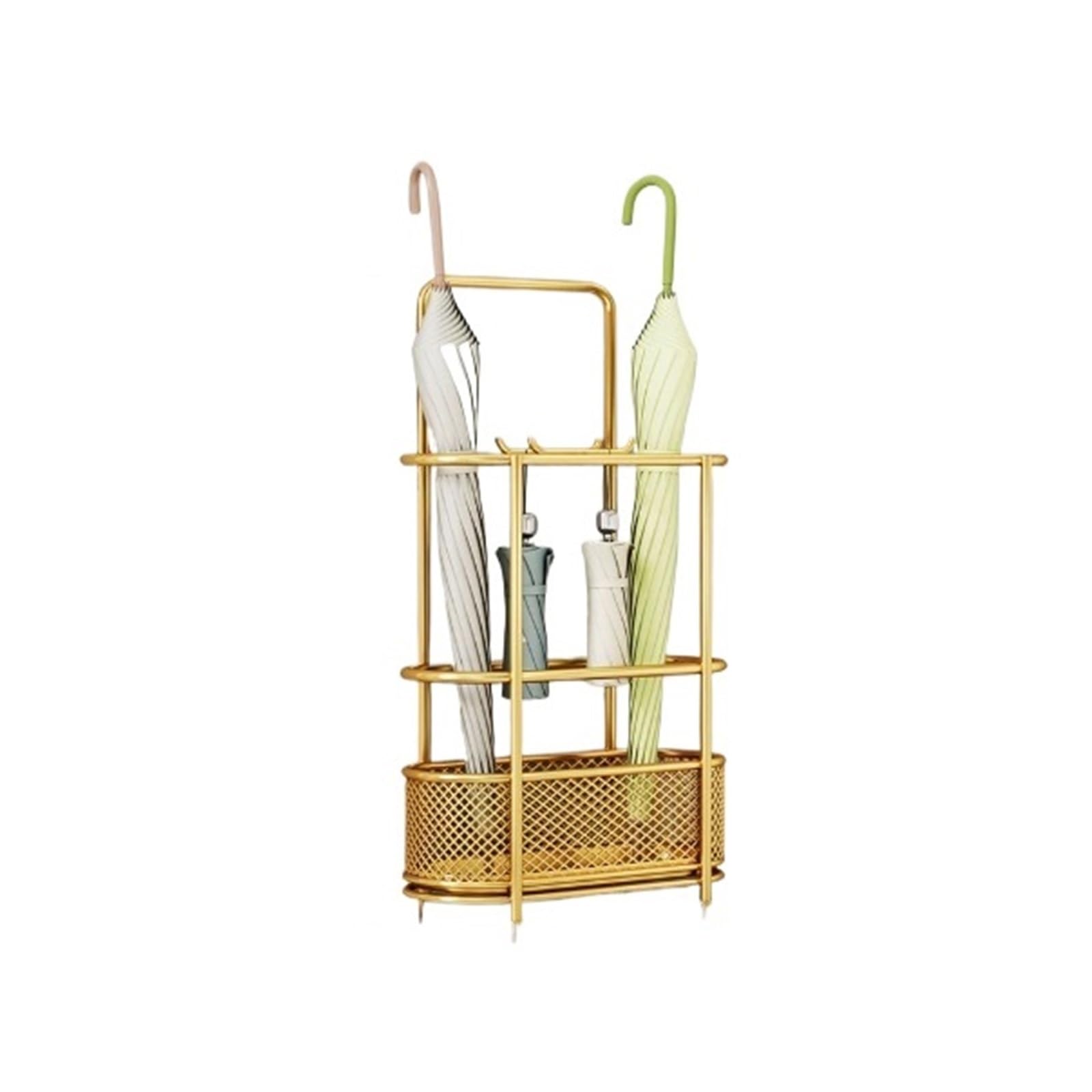 Lizhuzhuzs28 Gold Freestanding The Perfect Storage Solution For Home Umbrella Stands, Hotel Lobby, And Long-Handled Umbrellas Office(,Small)