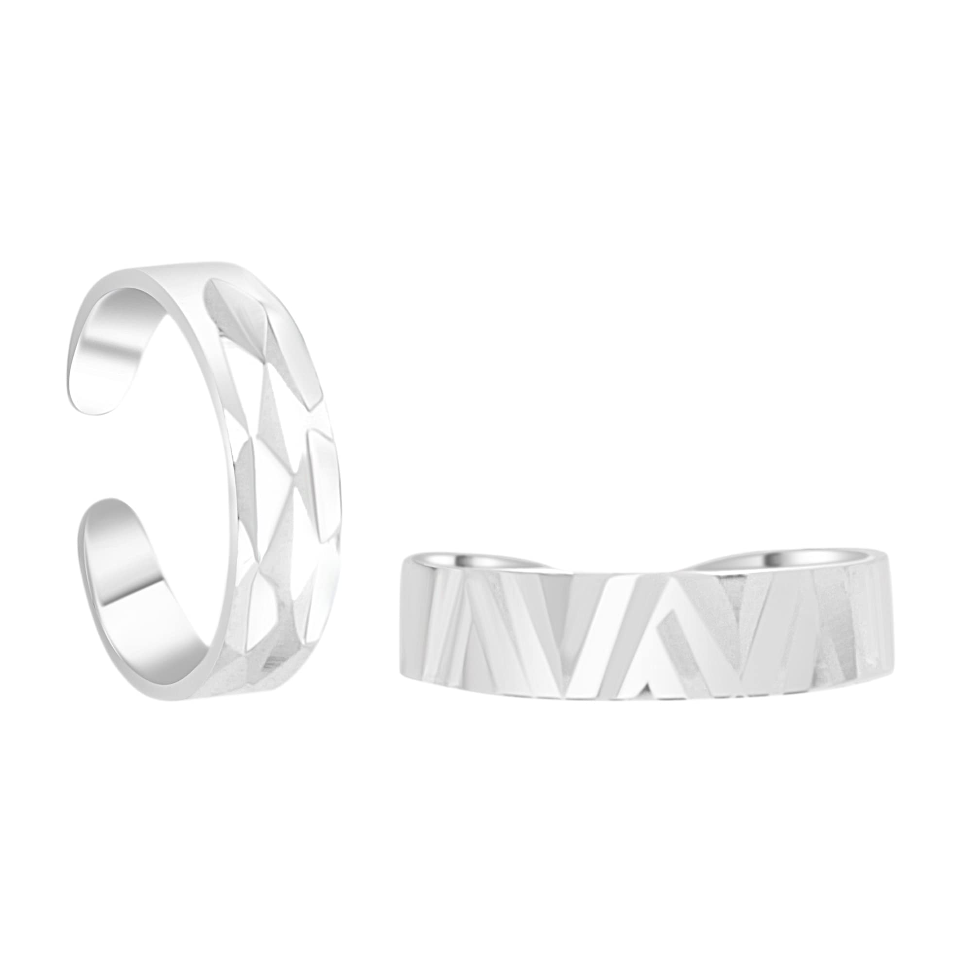 Silver Chest Unique Cut and Diamond Polish Finish Pure 925 Sterling Silver Toe Ring Bichhiya for Women - Pair of 2 (B09HSDHHMZ) Amazon Price History, Amazon Price Tracker