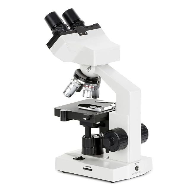 Foto 4 de 7 de OMAX 40X-2000X - Microscopio de laboratorio LED binocular compuesto con doble capa mecánico y coaxial…