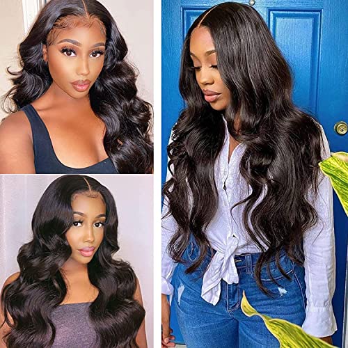 Deep Wave Lace Front Human Hair Wig Brazilian Virgin Human Hair 13X4 T Part Water Wave Lace Human hair 150% Density Human Hair for Black Women Applicable To Various Scenario (20'')