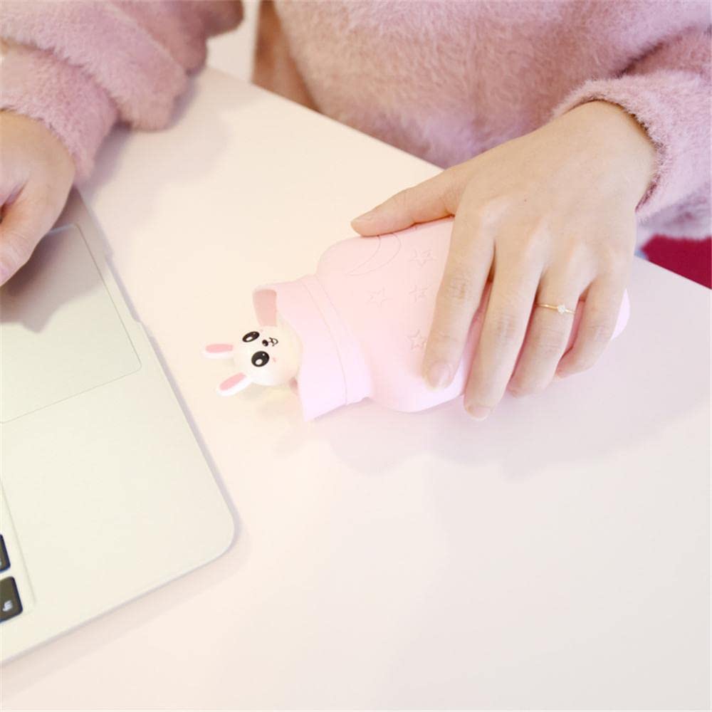 Borsa per acqua calda con motivo a stella e luna, 330 ml, in silicone, per alleviare il dolore e per le mani, per le donne, per ragazze e ragazze, 1 pezzo