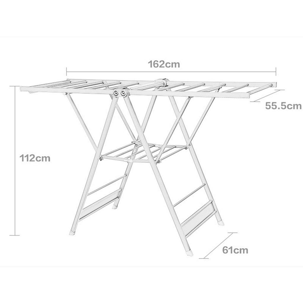 Stendibiancheria, Stendino, Alluminio Asciugatura Regolabile Rack Pieghevole Winged per Interni Ed Esterni 162X 55.5Cm Pieghevole Asciugatura Spazio