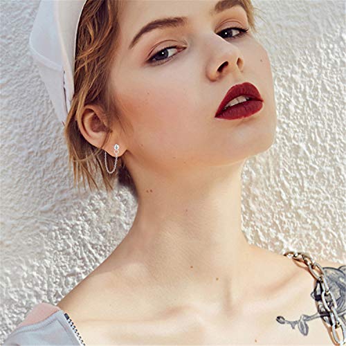 Andpai Personalized Punk Minimalist Ball Bead Tassel Chain Drop Dangle Earrings For Women Men Girls S925 Sterling Silver Tiny Ball Studs Hypoallergenic Pierced Ear Fashion Statement Jewelry (Silver) #TOP5