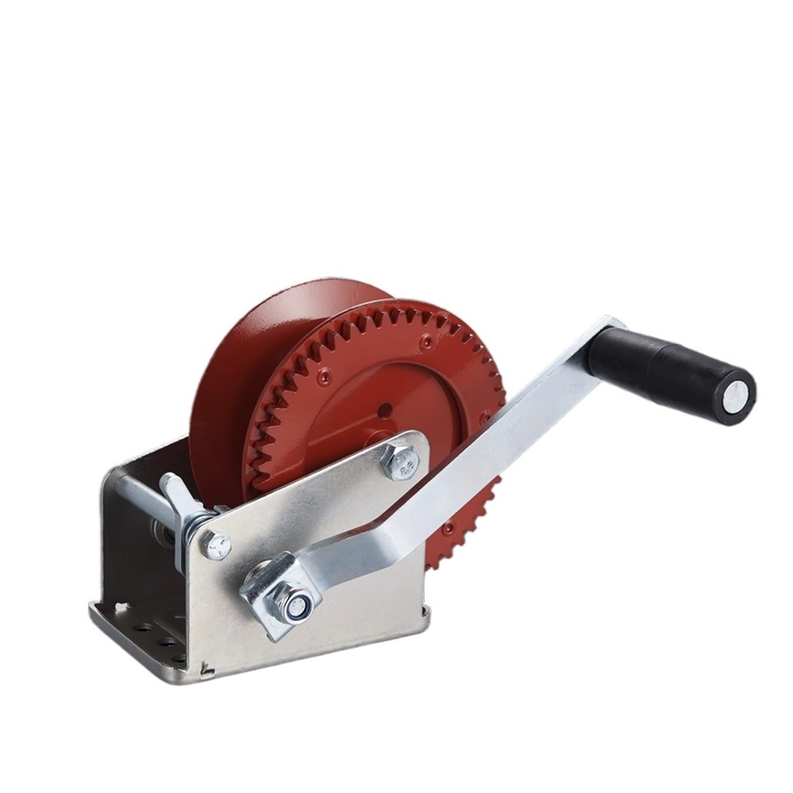 BHFPFZA 1600LBS Manual Winch Black Hand Winch for Boat Trailer & Anchor Hand Crank Winch with StrapIdeal forLifting & Towing