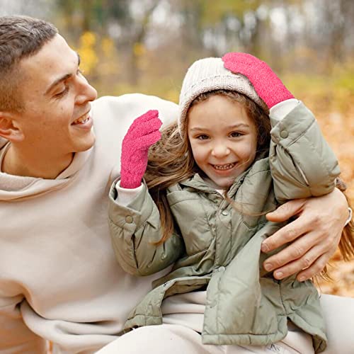 Evridwear Kids Winter Gloves, Fluffy Stretchy Warm Winter Gloves for Kids, Boys & Girls Outdoors Playing, Go to School4