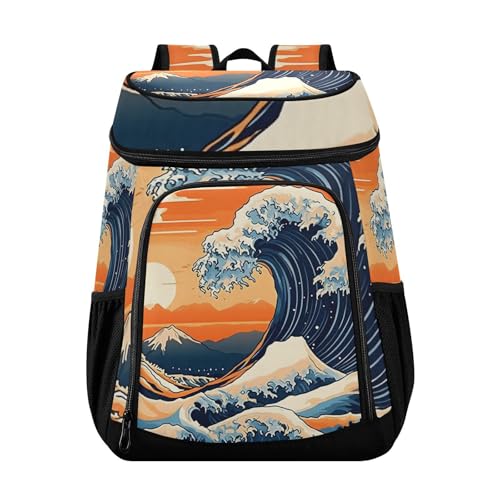 Ocean Hawaii Beach Cooler Backpack Cooler Insulated Leak Proof Lunch Backpack 36 Cans Waterproof Soft for Men Women Picnic Hiking Camping Beach