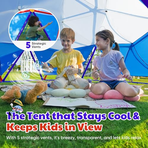 Image of Zupapa New Upgraded Outdoor Geometric Dome Climber with Tent, 1200LBS Weight Capability, 3D Assembly Video, Suitable for 1-6 Kids Climbing Frame (Purple+Orange, 10FT)
