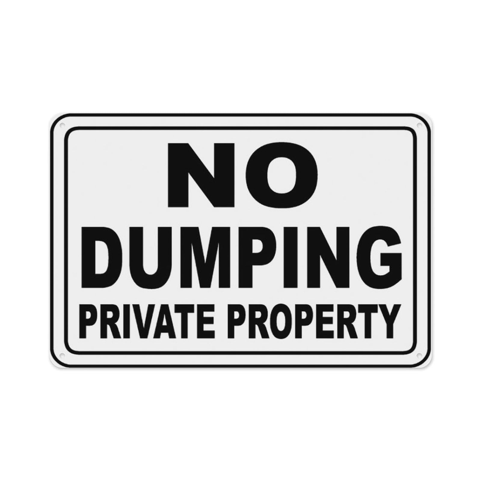 Peiyeety A02 No Dumping Private Property Sign Aluminum Tin Warning Signs For Home Outdoor Garden 12X16 Inches