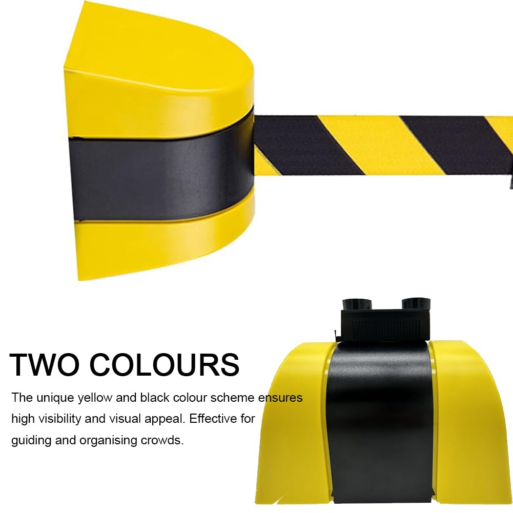 Eisenabsorbierendes Absperrseile, Wall Mounted queuing Barrier, Retractable Barrier, ABS Plastic Housing, Safety Cordon Crowd Control 5 / 10M, Warning Tape Personnel Guidance System
