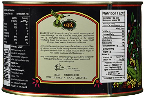 Tasmanian Leatherwood Raw Honey | 4.4 Pounds | Pure | Unheated | Unfiltered | Unpasteurized | Hand-Crafted | Product Of Australia | Bio-Active Compounds | #TOP1