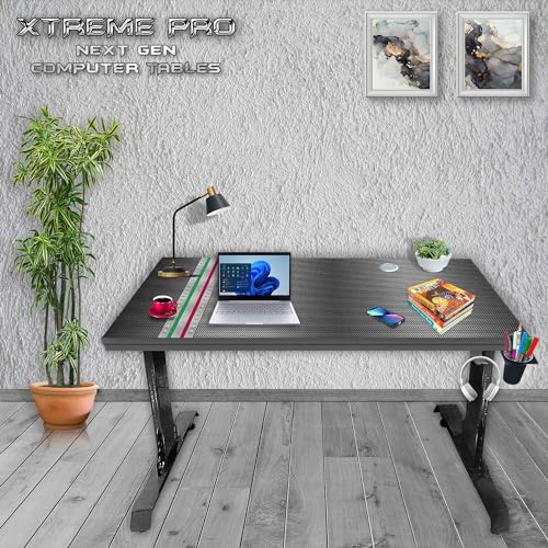 Image of Xtreme PRO Direct Theme Printed Computer Desk for Gaming, Work & Study. Large for PC, Dual Monitors, iMac, and Laptops. Metal & Engineered Wood. Black Stand Desk. 4 Feet-XPB4 (XPB4-ITALIAN Racing)