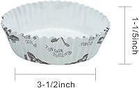 Vista 7 de Taza de papel antiadherente desechable con volantes y forma redonda, paquete de 100 (3.5 pulgadas)
