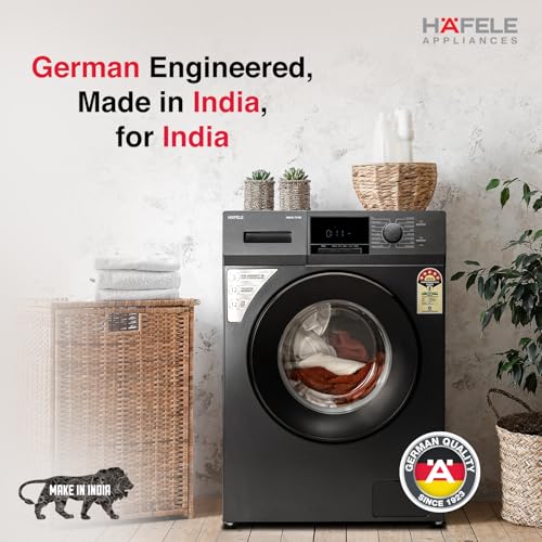 Image of HAFELE AMARA 7 kg 5 Star, Premium Fully Automatic Front-Load washing machine engineered using German technology, comes with Steam Shield and Hexa Wash Design