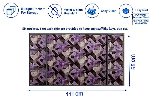 Image of Stylista Refridgerator top Cover Suitable for Samsung RR26C3893UT /HL, 246 Liter Fridge, Dimension (WXD) 65x111 CM, Chekered Pattern Magenta