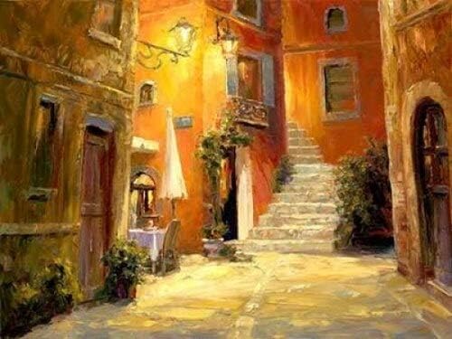 Posterazzi Lighted Alley Poster Print by Haixia Liu, (9 x 12)